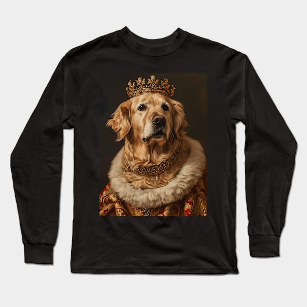 Golden Retriever The King Long Sleeve T-Shirt by AestheticsArt81